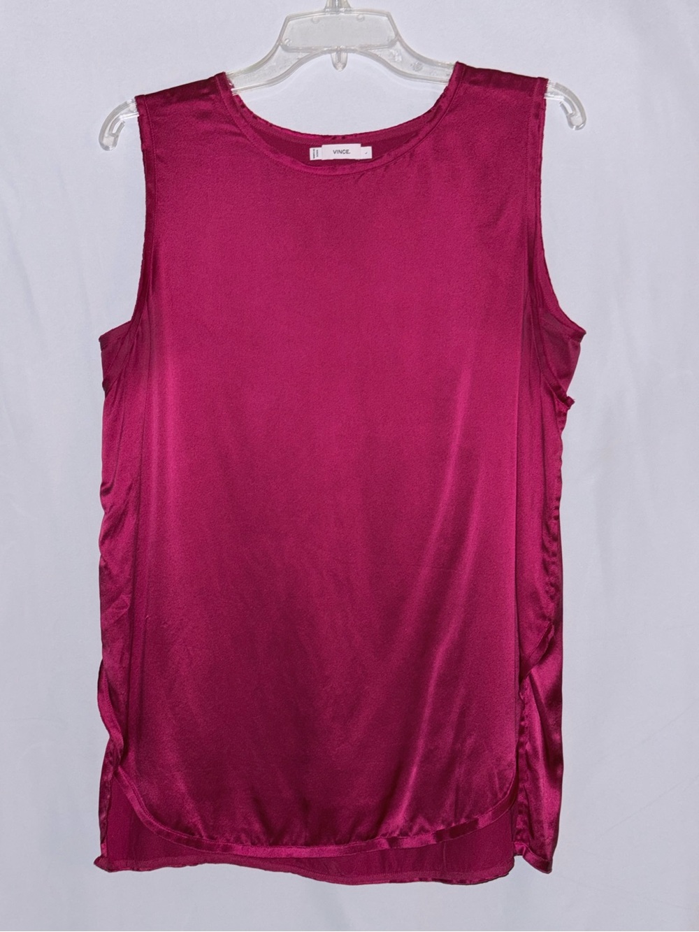 Vince Silk Tank Top in Berry Pink Size Large
